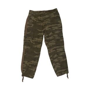 Social Standard Cargo Pants Unisex Medium Green Camo Drawstring Ankle Military